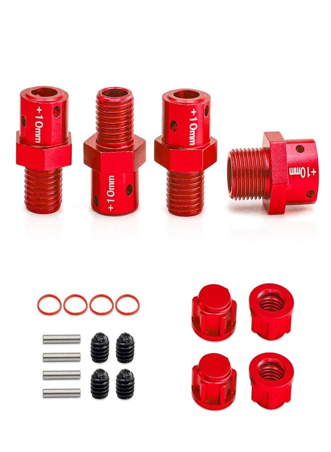 POLANTA Aluminum +10mm Wide Wheel Hex Hub Upgrade Parts for Arrma 1/7 Mojave Infraction Felony Limitless Fireteam 1/8 Kraton Outcast 6S BLX (Red) - Image 3